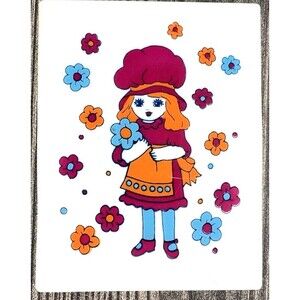 Vintage Toy - Flower Girl Mirror + Comb Set - Tinkerbell 1970s 1980s HTF